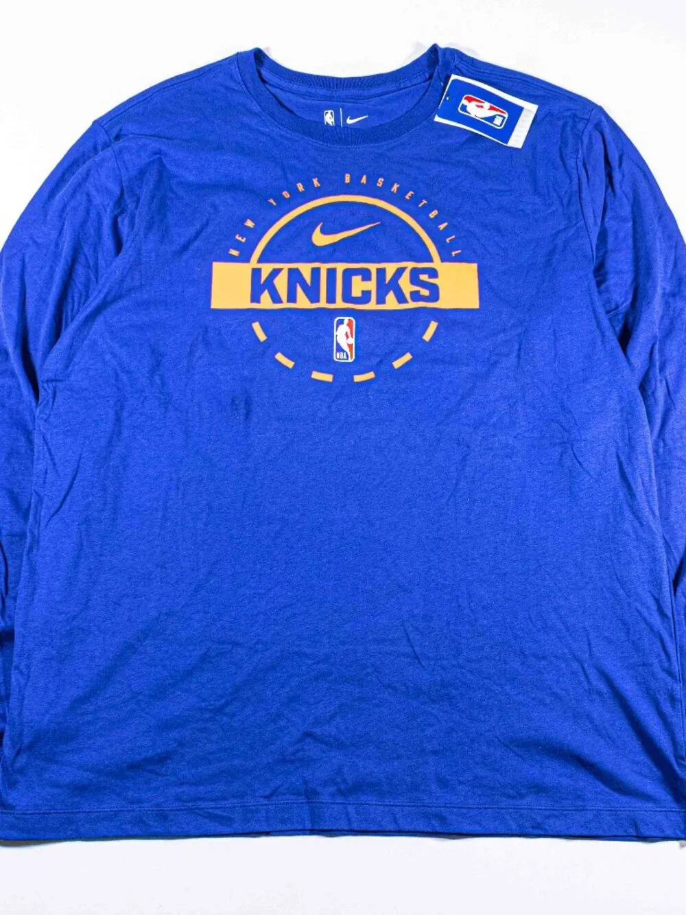 New York Knicks Men's Nike NBA Practice Long-Sleeve T-Shirt XL Blue